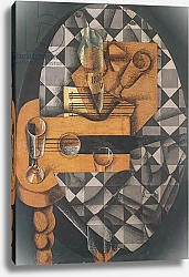 Постер Грис Хуан Guitar, Bottle, and Glass, 1914