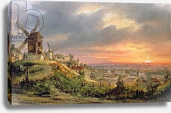 Постер Дагер Луи View of the Butte Montmartre, c.1830