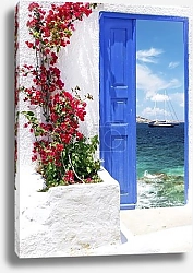 Постер Греция. Остров Миконос. Дверь