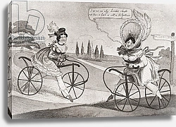 Постер Two 19th century English ladies on bicycles, published 1909.