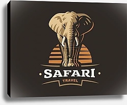 Постер Африканский логотип сафари со слоном
