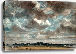 Постер Констебль Джон (John Constable) Extensive Landscape with Grey Clouds, c.1821