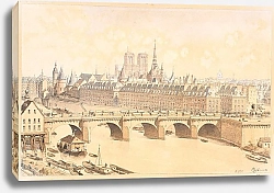 Постер Хоффбауер Федор La Cité et le Pont Neuf en 1665