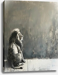 Постер Lion's shadowed stare