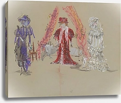 Постер Берар Кристиан La Folle de Chaillot – maquette de costume – Joséphine, Aurélie, Constance