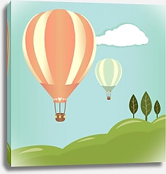 Постер Воздушные шары в небе
