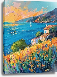 Постер Blooming sunrise by the sea