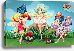 Постер Феи в саду с бабочками