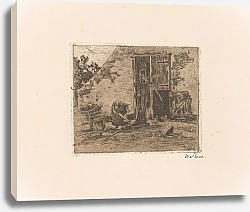 Постер Цварт Виллем Vrouw bij een waterpomp