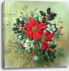 Постер Уильямс Альберт (совр) AB/130 A Christmas arrangement with holly, mistletoe and other winter flowers