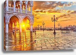 Постер Италия. Венеция. Восход солнца над Сан-Марко