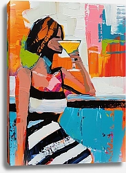 Постер With a yellow cocktail