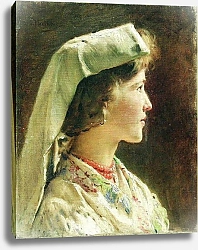 Постер Маковский Константин Портрет девушки в профиль. 1910-е