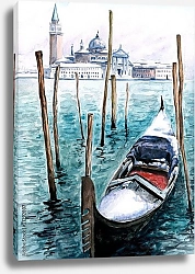 Постер Гондола в Венеции, акварель