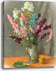 Постер Чедвик Уильям Pewter Mug with Delphiniums