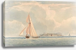 Постер Шетки Джон Слева проплывает лодка с островом на заднем плане