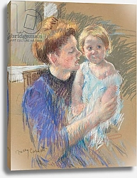 Постер Кассат Мэри (Cassatt Mary) Mother in Purple Holding her Child, c.1914