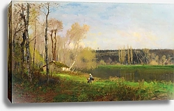 Постер Россано Федерико Woman and child by a pond