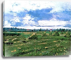 Постер Ван Гог Винсент (Vincent Van Gogh) Хлебные скирды на поле