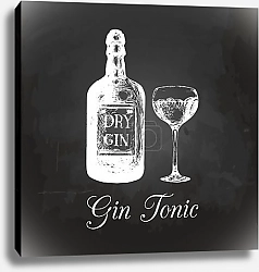 Постер Джин-тоник бутылка с джином 