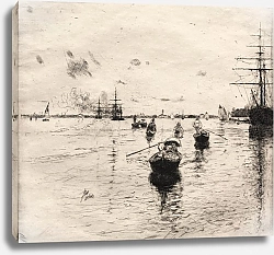 Постер Блум Роберт Фредерик Lagoon with Steamers and Gondolas