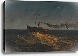 Постер Черч Фредерик Колесный пароход в сумерках