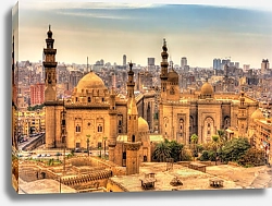 Постер Вид мечетей султана Хасана и Аль-Рифаи в Каире, Египет