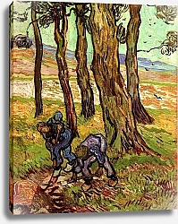 Постер Ван Гог Винсент (Vincent Van Gogh) Два землекопа среди деревьев