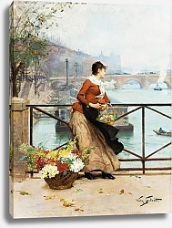 Постер Гилберт Виктор The Flower Vendor On The Pont Des Arts, Paris