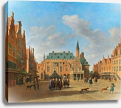 Постер Беркхейде Геррит The Grote Markt in Haarlem with the Town Hall