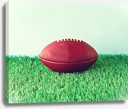 Постер Старый мяч для рэгби на краю поля