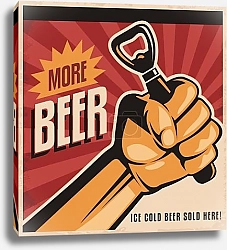Постер Ретро-плакат пива с революционным кулаком