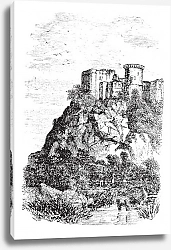 Постер Falaise Castle in Normandy, France, vintage engraving