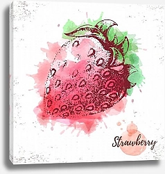 Постер Акварельный клубничный эскиз