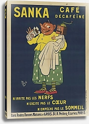 Постер Либо Мишель Sanka, café décaféiné. N’irrite pas les nerfs, n’excite pas le coeur, n’empêche pas le sommeil