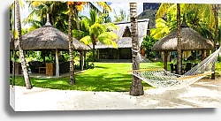 Постер Тропические праздники с гамаке под пальмой, остров Маврикий