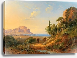 Постер Моргенштерн Карл Вид на залив Палермо с горы Монте-Пеллегрино, Сицилия