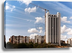Постер Строительство небоскреба в жилом районе
