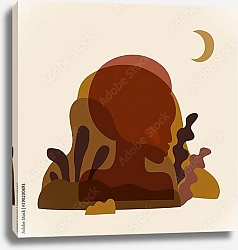 Постер Профиль африканки в терракотовых тонах 2