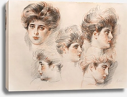 Постер Хеллеу Поль Études de cinq tête de femme