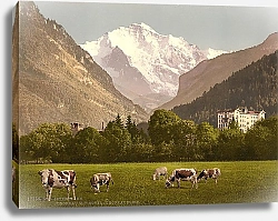 Постер Швейцария. Отель Jungfraublick и горы Юнгфрау