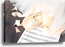 Постер Балетные пуанты и ноты