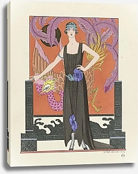 Постер Барбье Джордж Прекрасная дама без милосердия ; вечернее платье от Worth