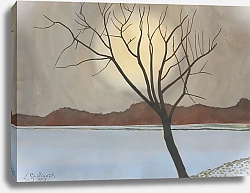 Постер Спиллиарт Леон Пейзаж с деревом на переднем плане