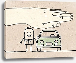 Постер Большая рука - страхование автомобилей