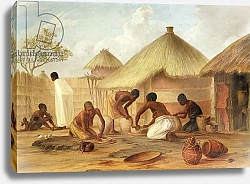 Постер Бэйнс Томас Manufacture of Sugar at Katipo - Making the panellas or pots to contain it, 1859
