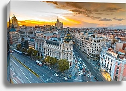 Постер Испания. Мадрид. Панорамный вид