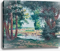 Постер Люс Максимильен Bessy-sur-Cure, les lavandieres au bord de l’eau