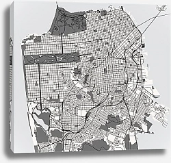 Постер Графическая симфония Сан-Франциско: карта городских ритмов