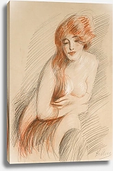 Постер Хеллеу Поль Nu Féminin À La Longue Chevelure